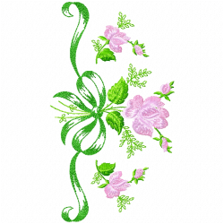 Flowers And Tree Embroidery Design 1